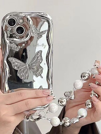 Electroplated Silver Suitable for Huawei Nova12 Phone Case Mate60Pro New Model Honor 100/90/80/70/X20Se Butterfly P50/P40/P30 Female Nova11/10/9/8/7 Minimalist Style