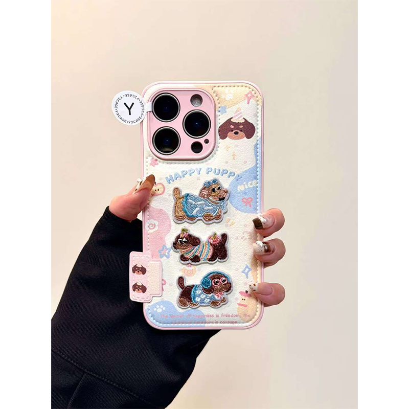 毛毡小狗适用苹果17手机壳