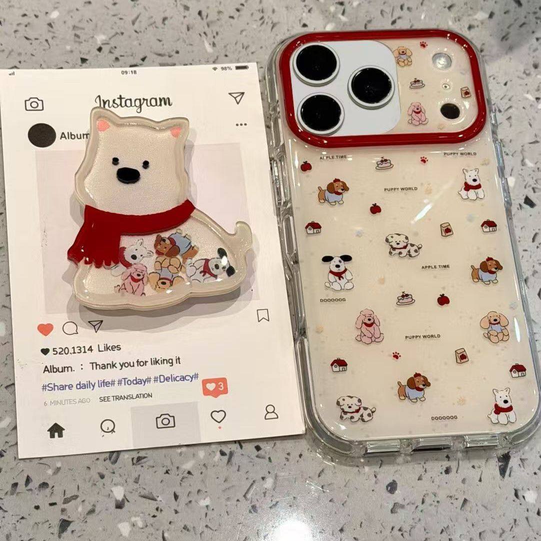 围巾西高地摇摇乐支架适用苹果17手机壳华为mate80新款荣耀500秋冬opporeno15女vivos50高级感小米17promax