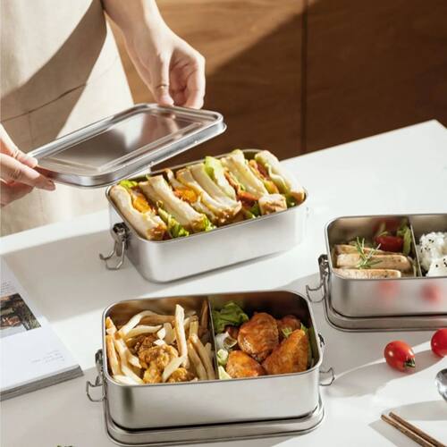 Stainless Steel Square Lunch Box Sealed Insulation Bento Box