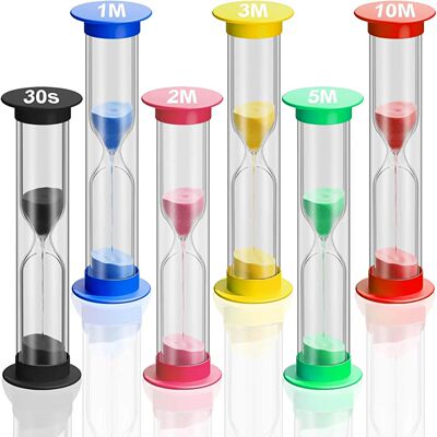 6Pcs Sand Hourglass Mini Colorful Sand Timer Sets 30sec/1min