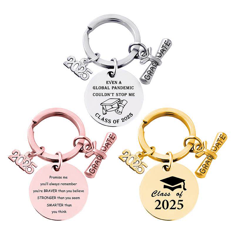 2025 Graduation Season Gift Engraved metal keychain stainles