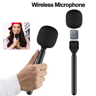 Handheld Lavalier Interview Microphone Adaptor with Windproo