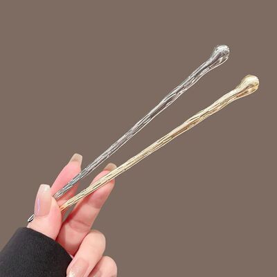 1pc Cold Style Metal Hairpin with Gold Silver Hair Accessori