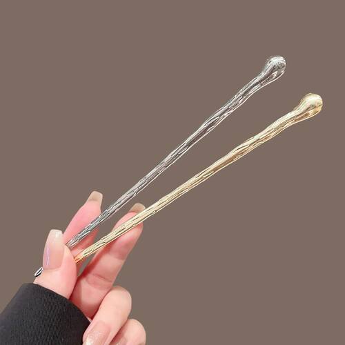 1pc Cold Style Metal Hairpin with Gold Silver Hair Accessori
