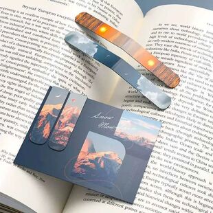Magnetic Themed Bookmarks Magnet Markers 2Pcs Page Landscape