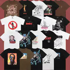High-End Travisscott Short-Sleeve 2025 Summer New Limited Edition West Coast Trendy Ts Same Style T-Shirt