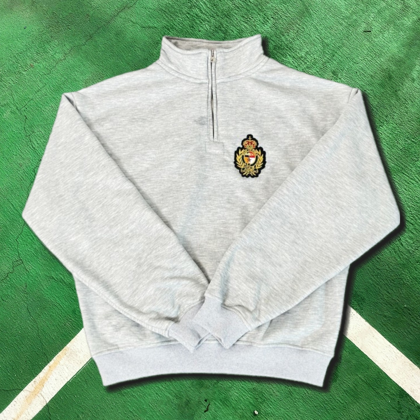 thumbnail for High-End Corteiz Alcatraz Badge Half-Zip Sweatshirt and Sweatpants Set, Balotelli Style Top, Trendy