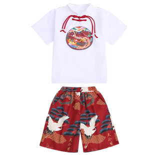 六一儿童表演服装汉服女童新中式国风男童夏季国潮嘻哈舞蹈合唱服