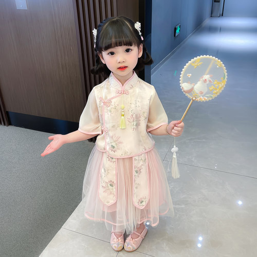 淘小侠汉服女童夏款唐装古装纱裙