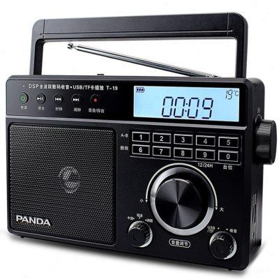 PANDA熊猫 T-19收音机全波段音乐播放器老人便携式台式数字插卡U