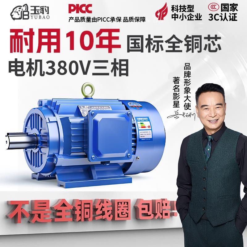 三相异步电动机7.5/5.5/4/3/2.2/1.5/1.1/0.75KW千瓦全铜电机380V