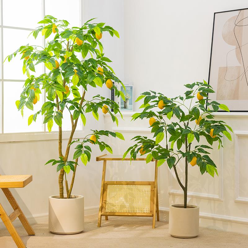 柠檬树仿真绿植盆栽植物服装店绿植橱窗装饰仿生假绿植柠檬树摆件