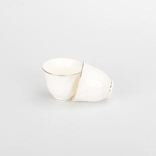 象牙白主人杯子德化白瓷功夫茶杯陶瓷茶具薄胎小单杯高档描金茶杯