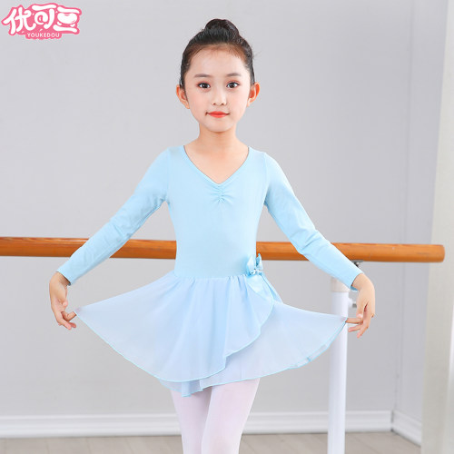 儿童舞蹈服芭蕾女童连体中国舞裙