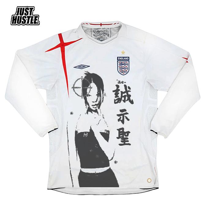 jennie 杰尼 blackpink足球服英格兰短袖长袖remake 秋季欧美嘻哈