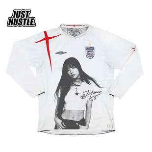 NEW JEANS hanni 范玉欣 人像印花 Remake球服 足球衣 英格兰短袖