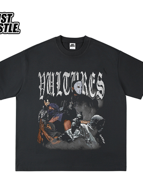 KANYE 侃爷 VULTURES 试听会 面具人像 短袖T恤 美式复古 vintage