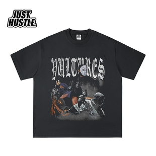 KANYE 侃爷 VULTURES 试听会 面具人像 短袖T恤 美式复古 vintage