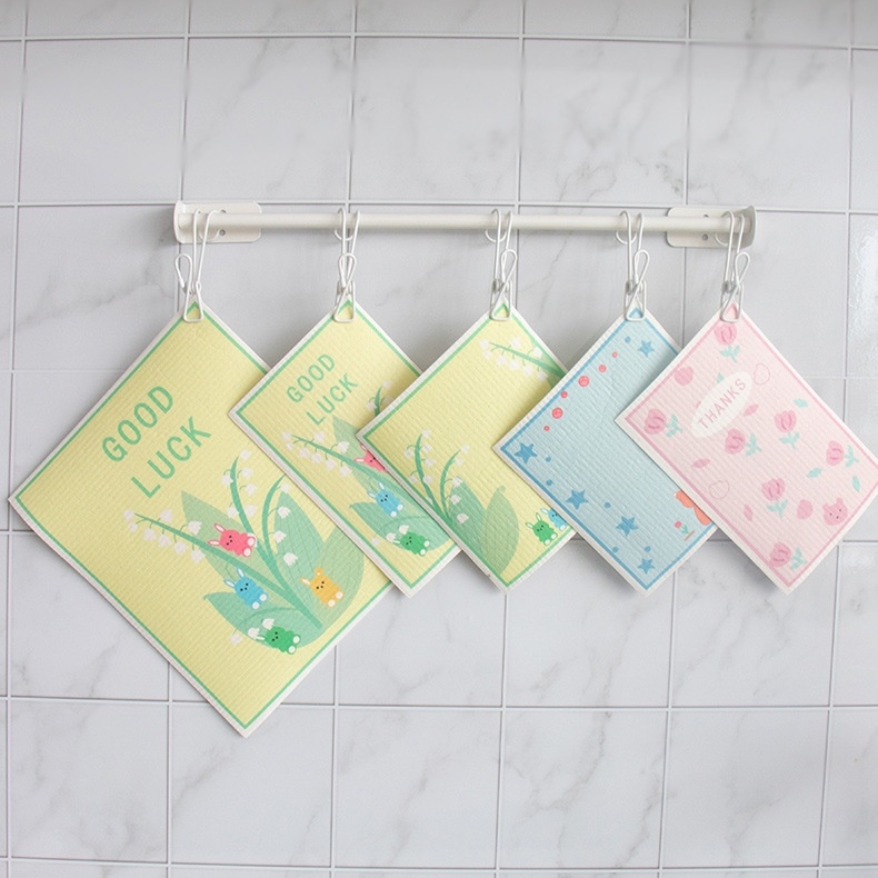 水果创意木浆棉抹布吸水不掉毛洗碗布不沾油洗碗巾家用去油易清洗