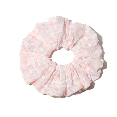 雪纺小碎花大肠发圈春夏小清新头绳扎马尾发绳橡皮筋发饰百搭淑女