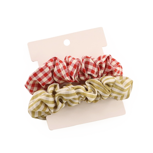 菲啵尔小号格子两件套大肠圈发圈简约小清新少女头绳扎丸子头发绳