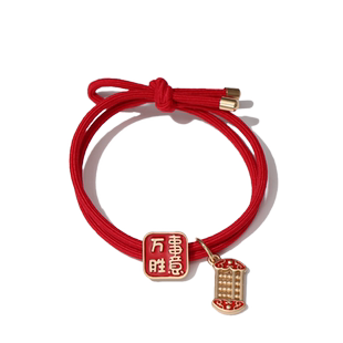 新年头绳红色皮套女发绳本命年扎马尾高弹力耐用橡皮筋发圈爆款小