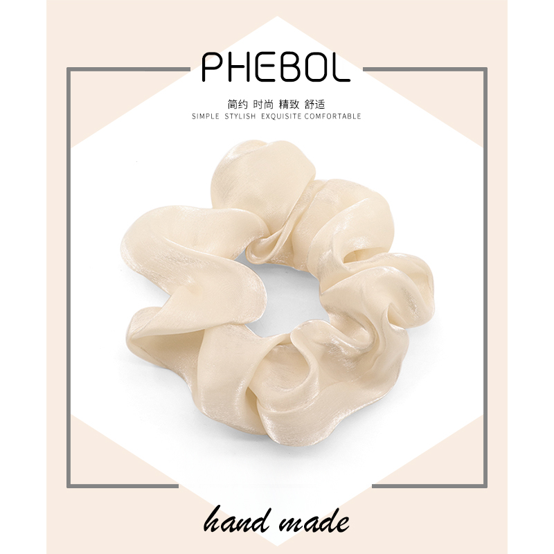 珠光气质纯色猪大肠复古法式发圈