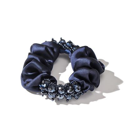 菲啵尔水晶缎面串珠大肠发圈