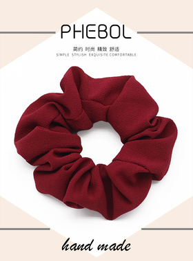 橡皮筋纯色简约ins法式大肠发圈秋冬发绳韩国红色复古发圈头绳女