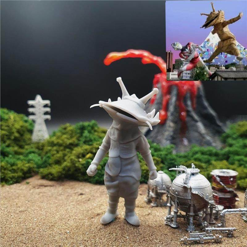 潮玩DIY手工 初代奥特曼明鉴吃金币卡尼贡1/64人偶模型手办场景白