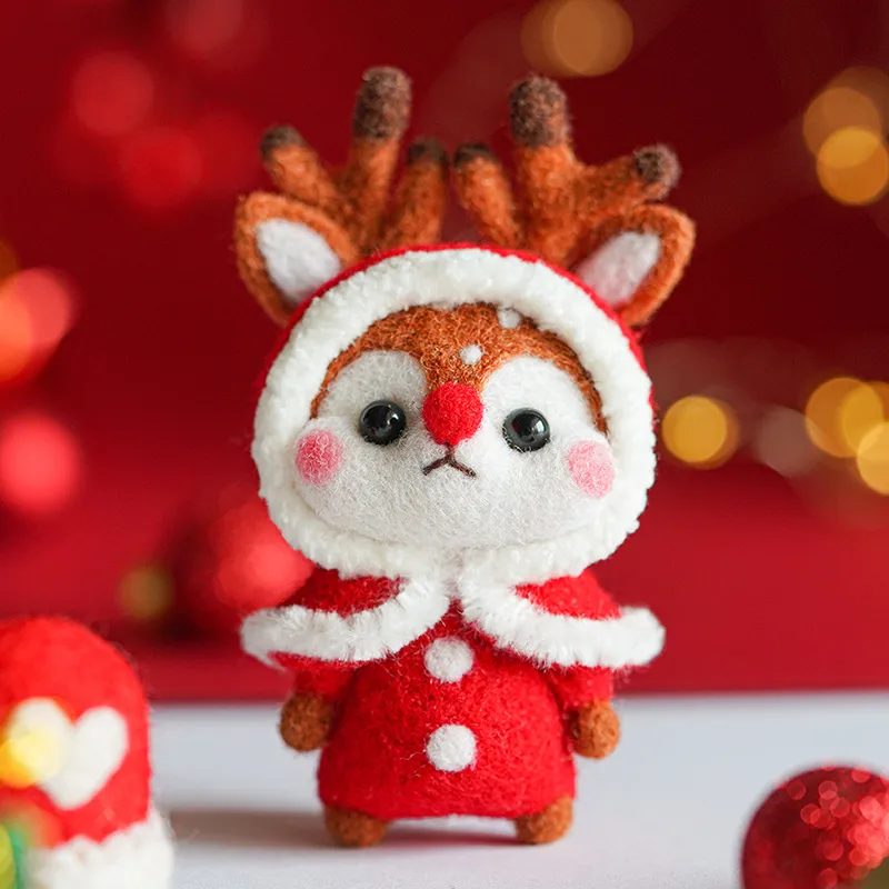 羊毛毡戳戳乐diy材料包创意手工简单制作情侣礼物摆饰挂饰小企鹅