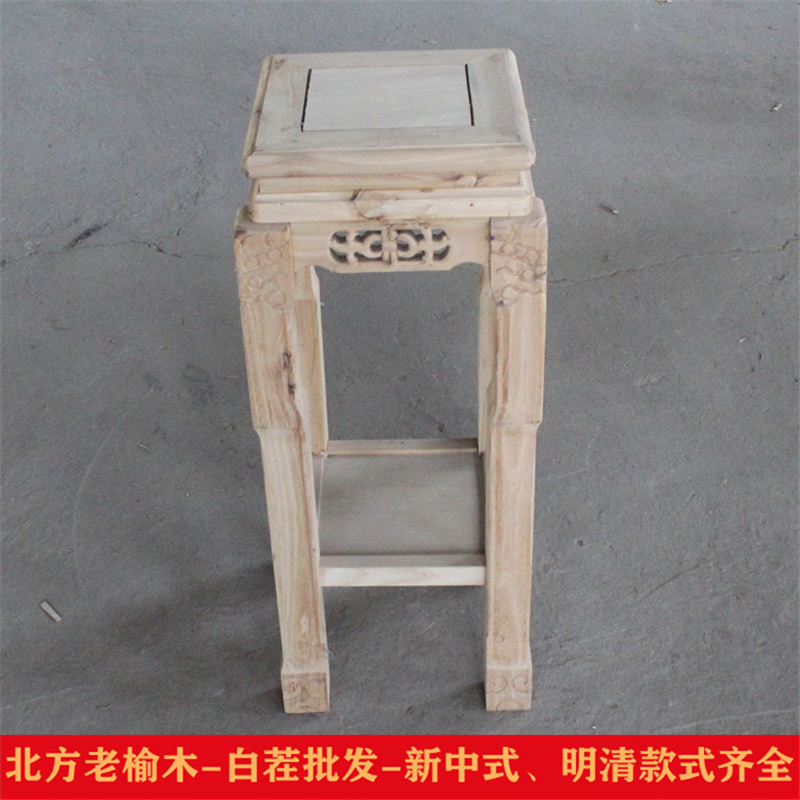 白茬绿萝仿古玄关工艺品实木花架