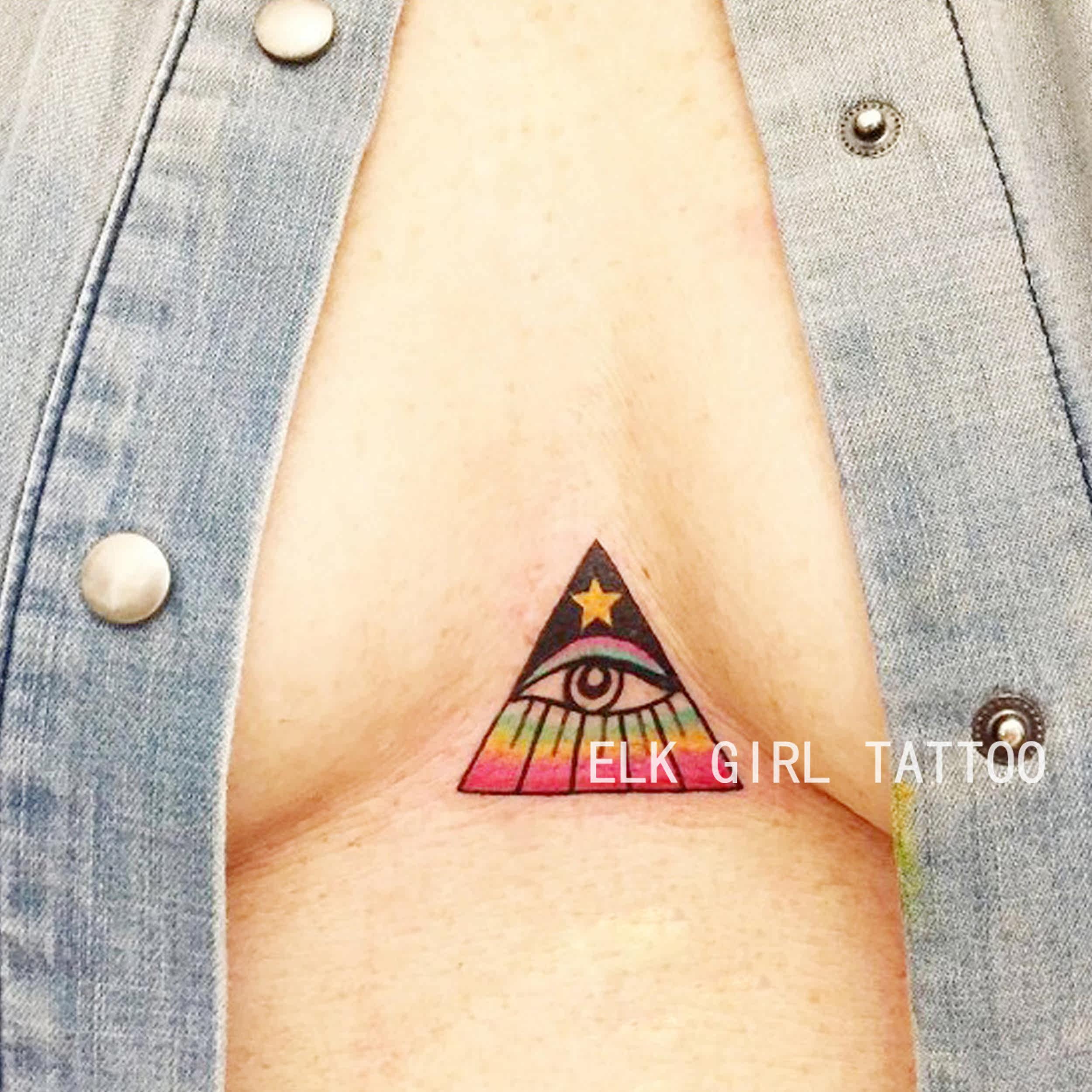 Elk girl Original waterproof Tattoo sticker Triangle European style The chest God The eye old schoolin the Makeup/Perfume/Beauty tools , Body painting  category - from Buy2taobao.com to provide professional Taobao agent buy service