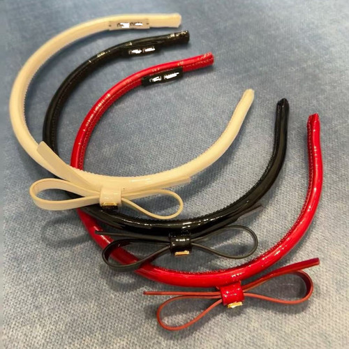 25谬小姐早春系列发箍弹簧夹高版本窄版亮皮蝴蝶结甜美头箍发夹