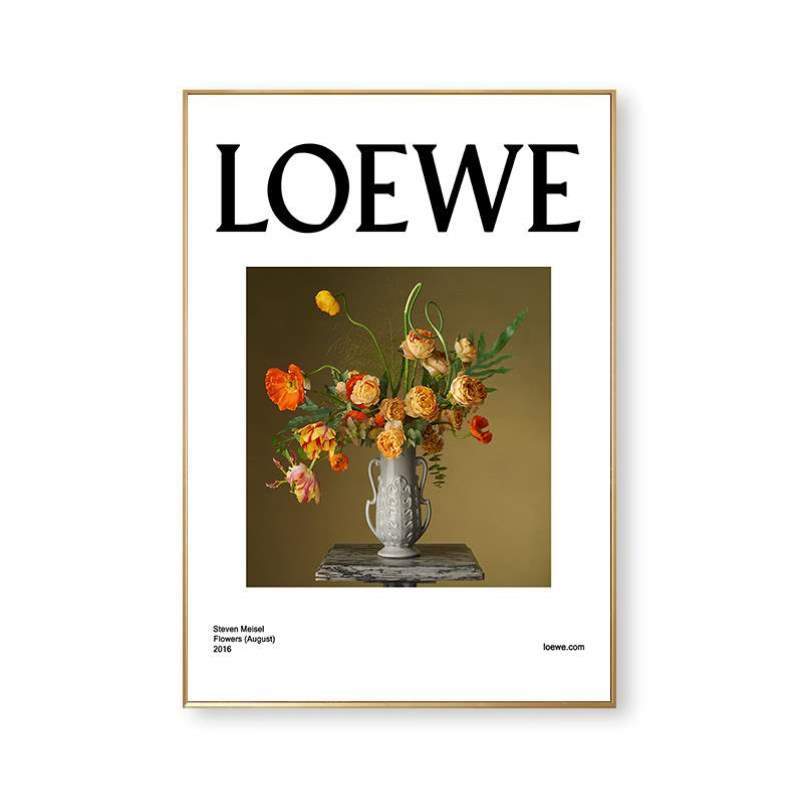 墙壁北欧海报摄影LOEWE店时尚房间女装花卉挂画装饰画卧室风ins%图片