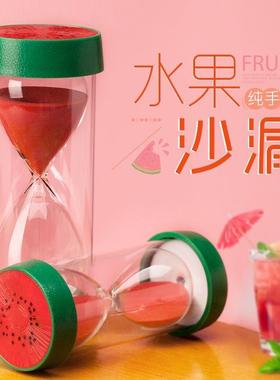 高品质三分钟沙漏计时器儿童时间管理玩具教具吸盘创意摆件防摔塑