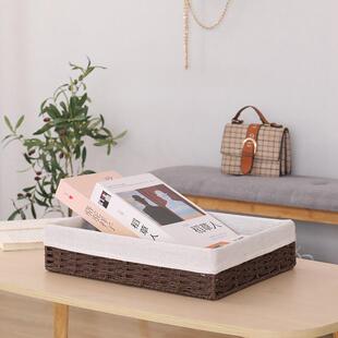 手工柳藤脏衣篮编织大号储物箱杂物框编筐特惠竹篮子布艺收纳筐蓝