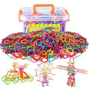 宝宝聪明积木棍组装塑料棍子玩具木棒棒棒拼接套装益智彩色插棒