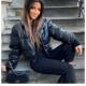 women femme coat thick 2022Winter Parkas Warm leather jacket