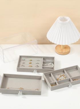 Acrylic Velvet Jewelry Organizer with 3 Drawers Stackable