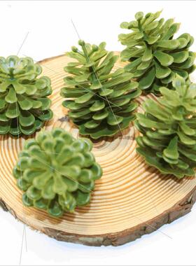 Simulated green pine cone Christmas decorations仿真松果