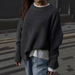 knitted loose pullover top2024欧美针织衫 毛衣女 Women 套头