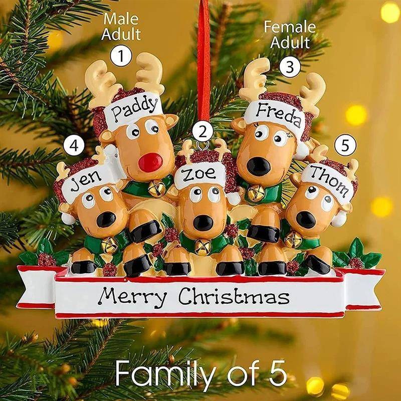 Personalised Reindeer Family of Christmas Tree Bauble