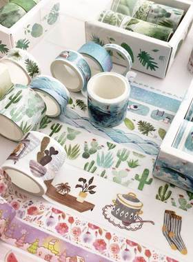 5Rolls Solid Color Washi Tape Set Decorative Masking Tape