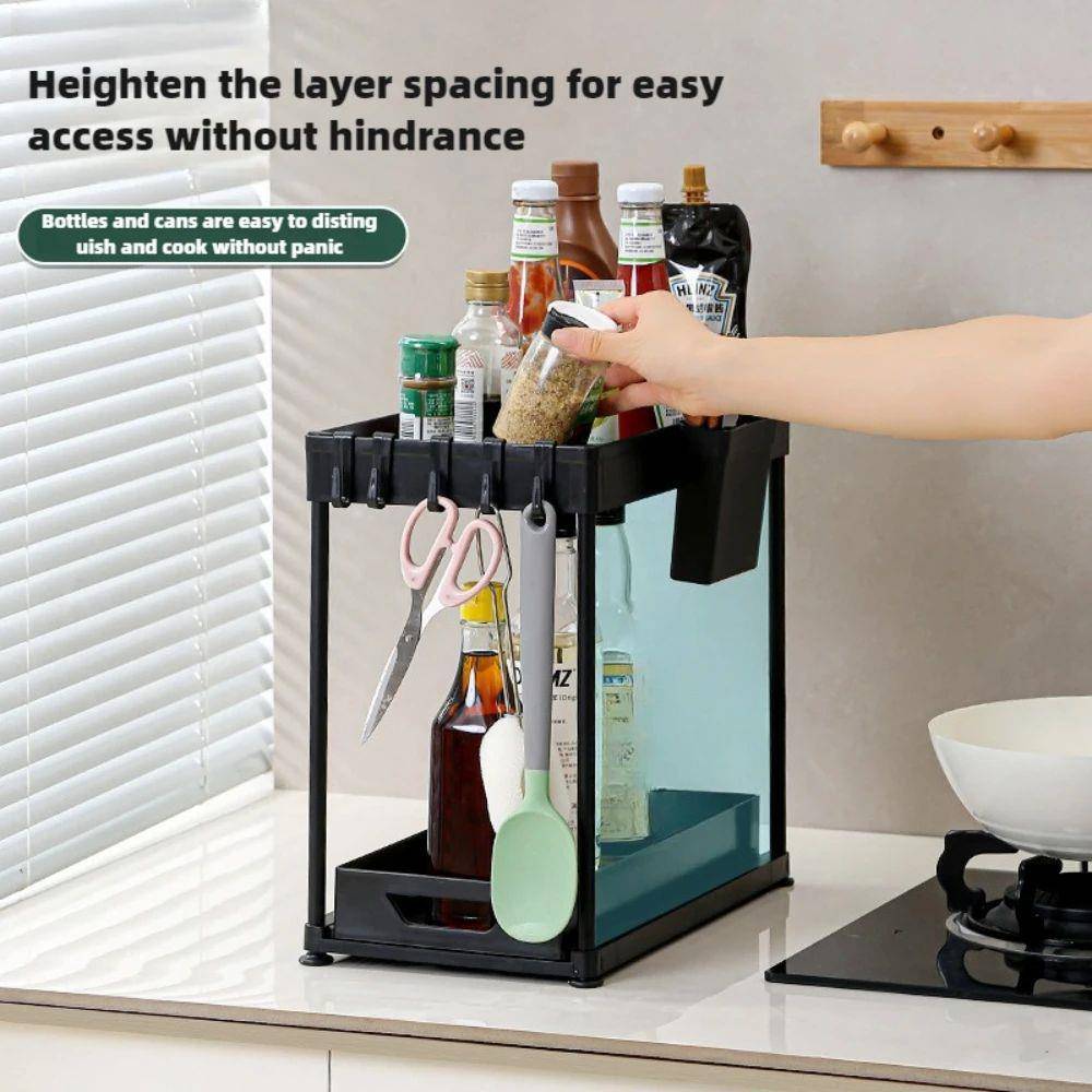 1/2 Pcs Under Sink Storage Organizer 2 Tier Drawer Multipurp