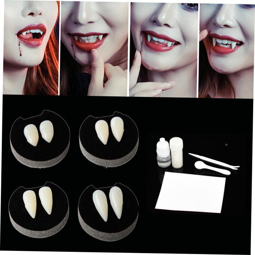 1J0dYWUVu Pairs Vampire Teeth Fangs Dentures Props Halloween