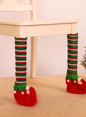Striped Elf Chair Socks, Christmas Furniture Leg Protectors