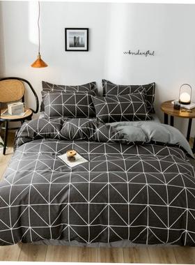 4pc bedsheet set flat sheet student bed cover single/double