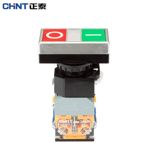 正泰（CHNT）LAY39B-LA38-11SD-Y-AC220V按钮开关带灯双头钮红绿